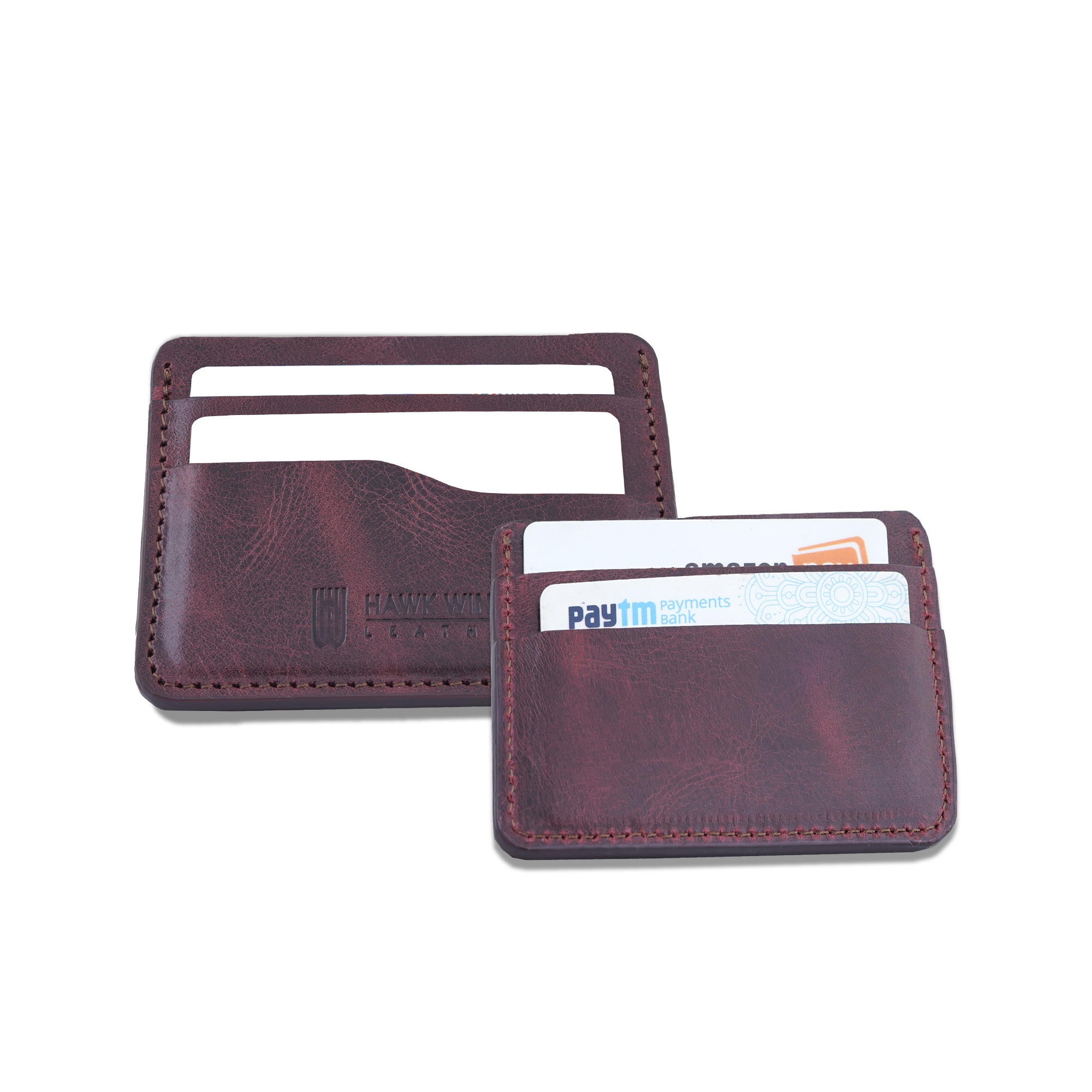 Genuine Leather Credit Card Holder (Maroon)