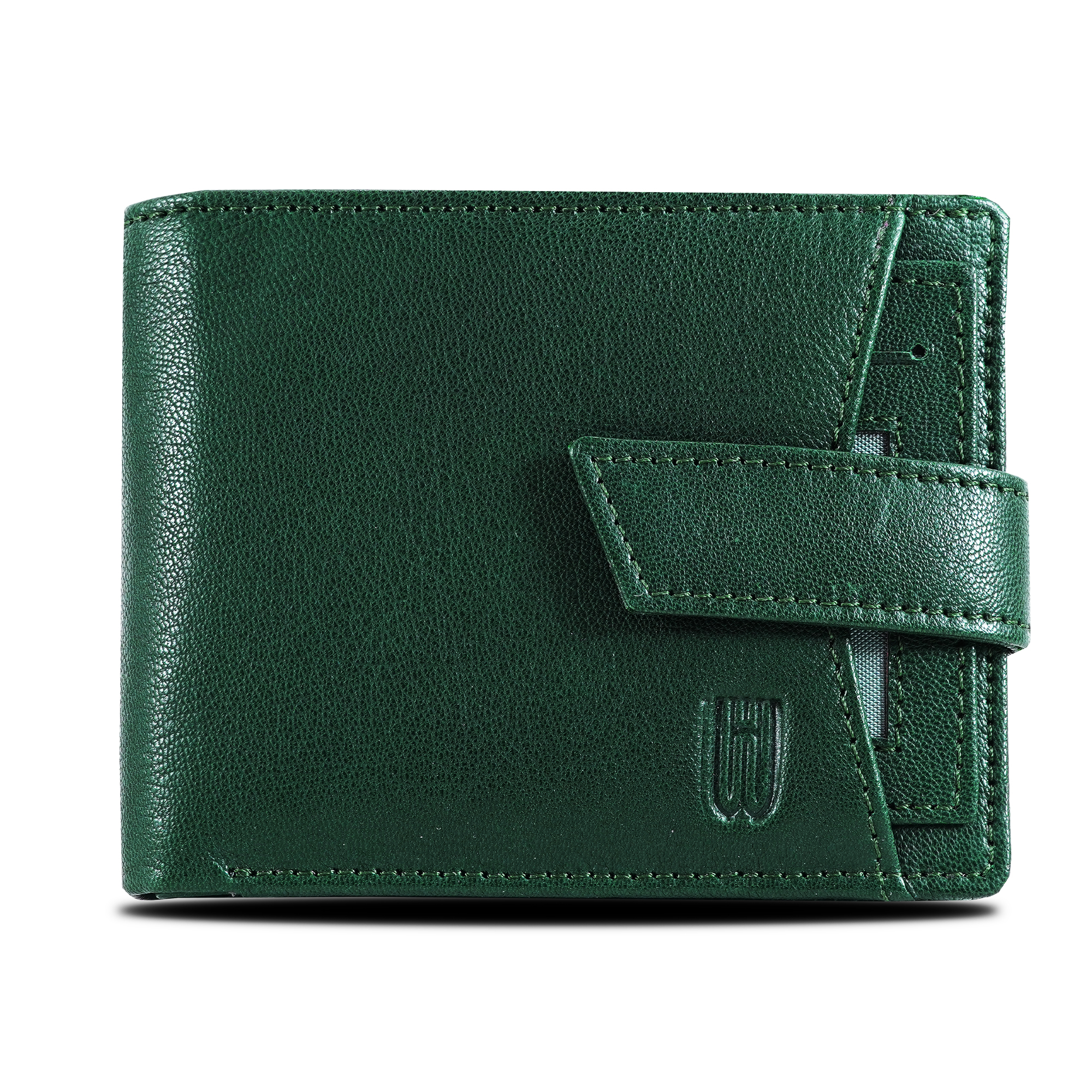  Leathers Men Green RFID Protected Two Fold Wallet-asset-392