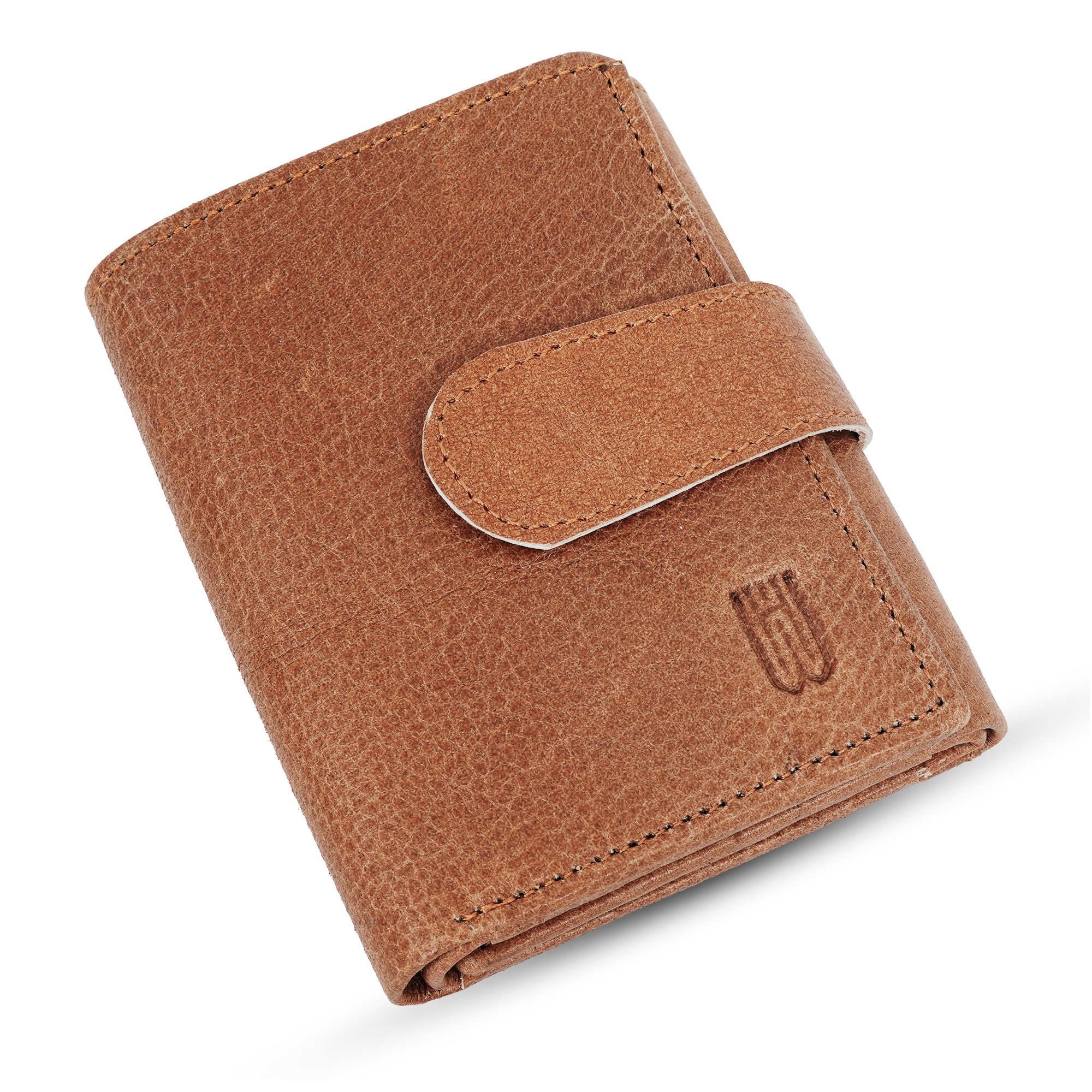 Genuine leather 3 fold wallet with 7 card slots ( TAN)-asset-641