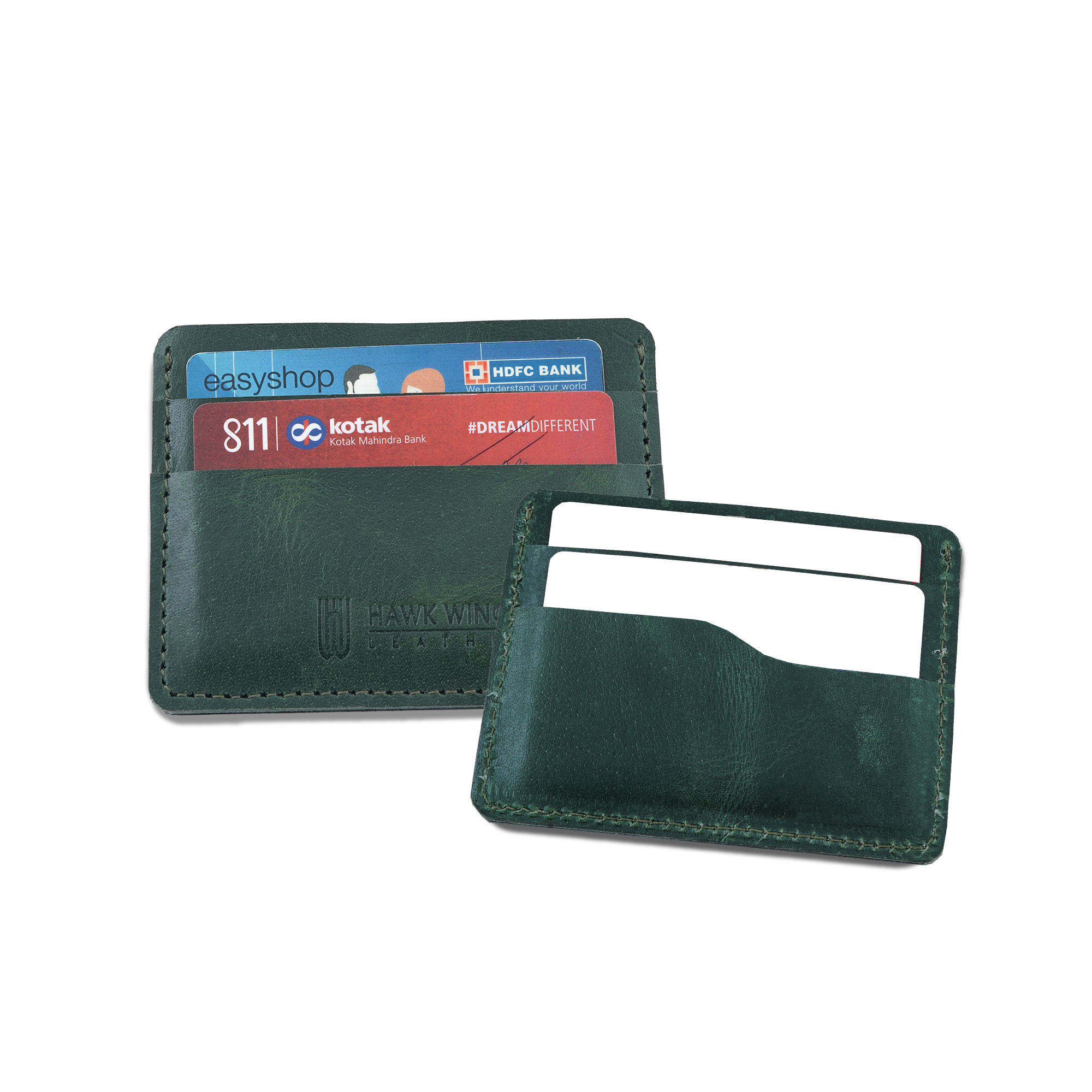 Genuine Leather Credit Card Holder  (Green)-asset-299