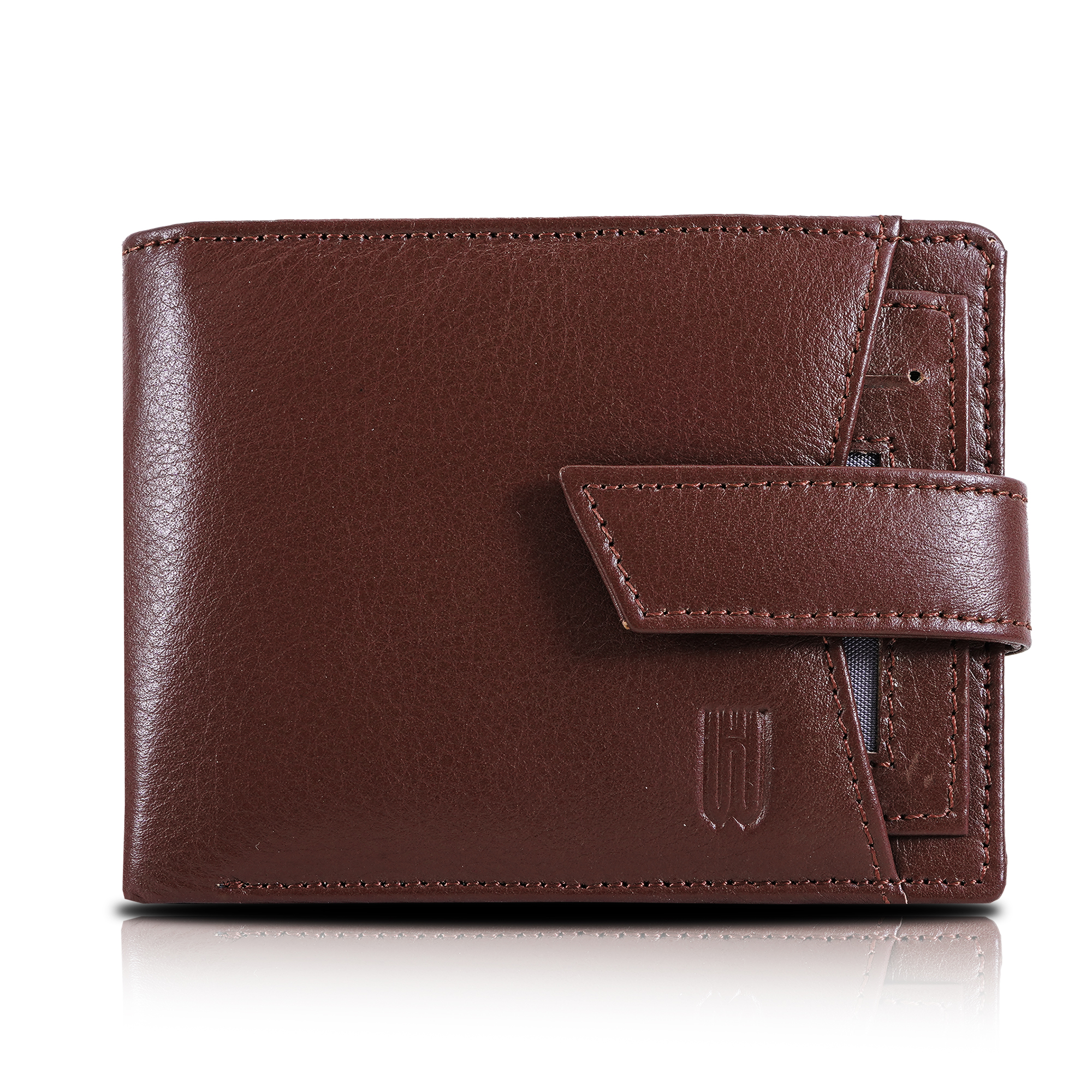 Leathers Men Maroon RFID Protected Two Fold Wallet