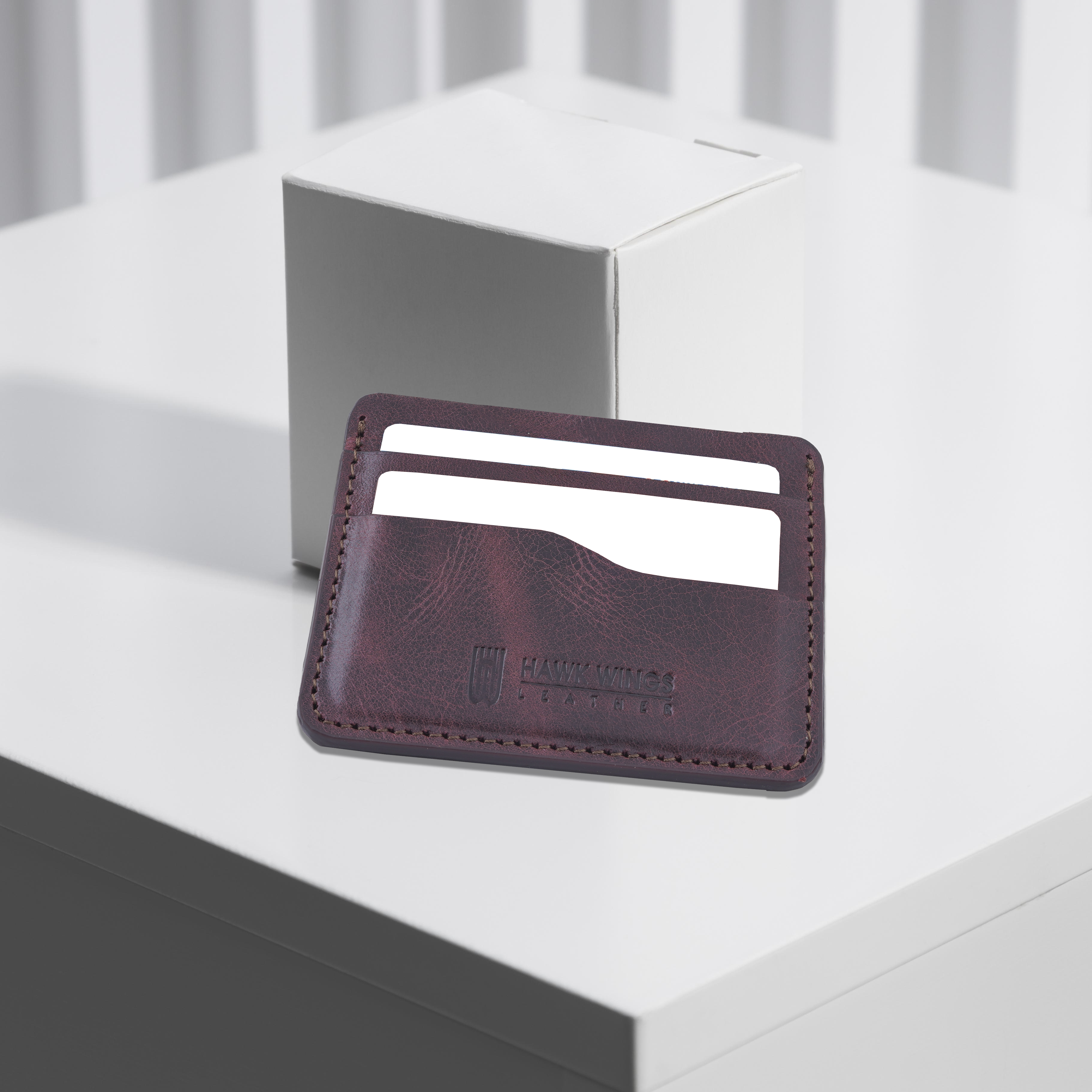 Genuine Leather Credit Card Holder (Maroon)-asset-308
