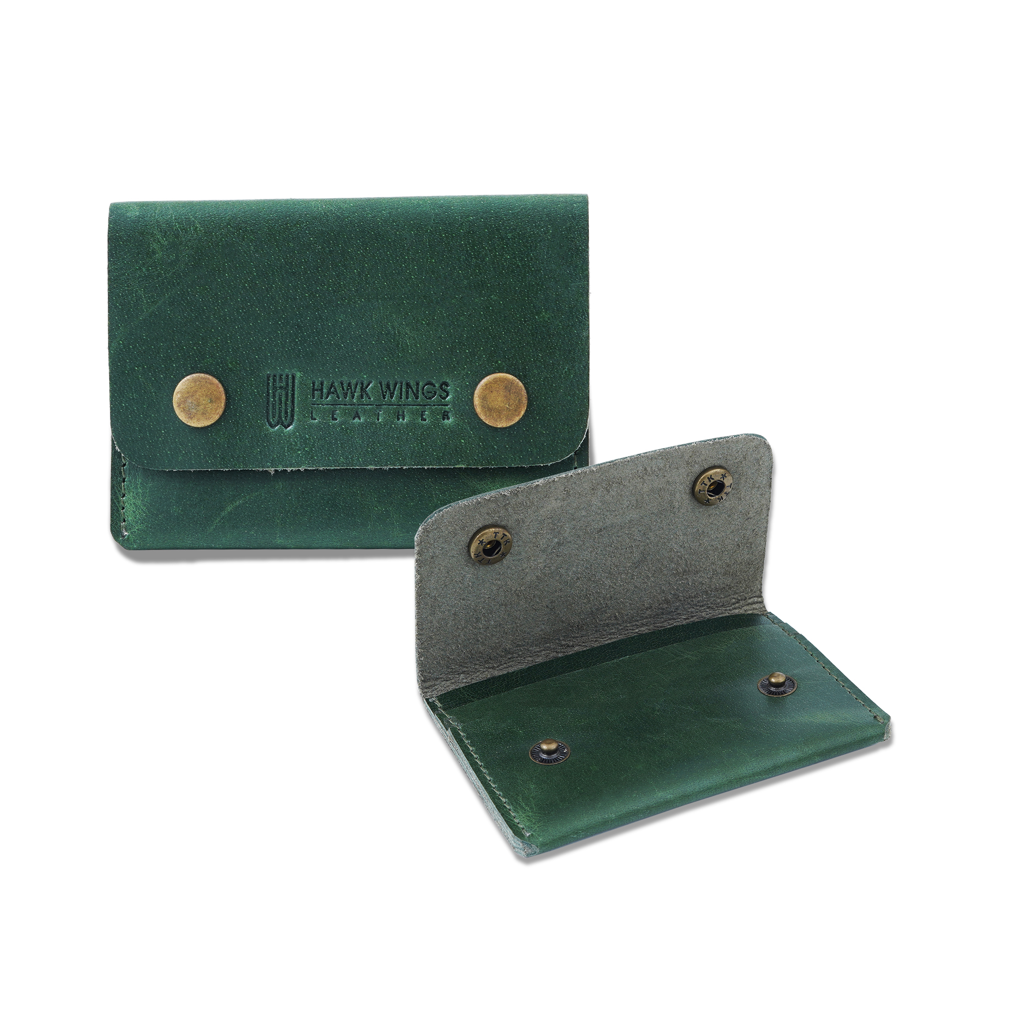 Leather Riveted Wallet for Men and Women | Green-asset-325