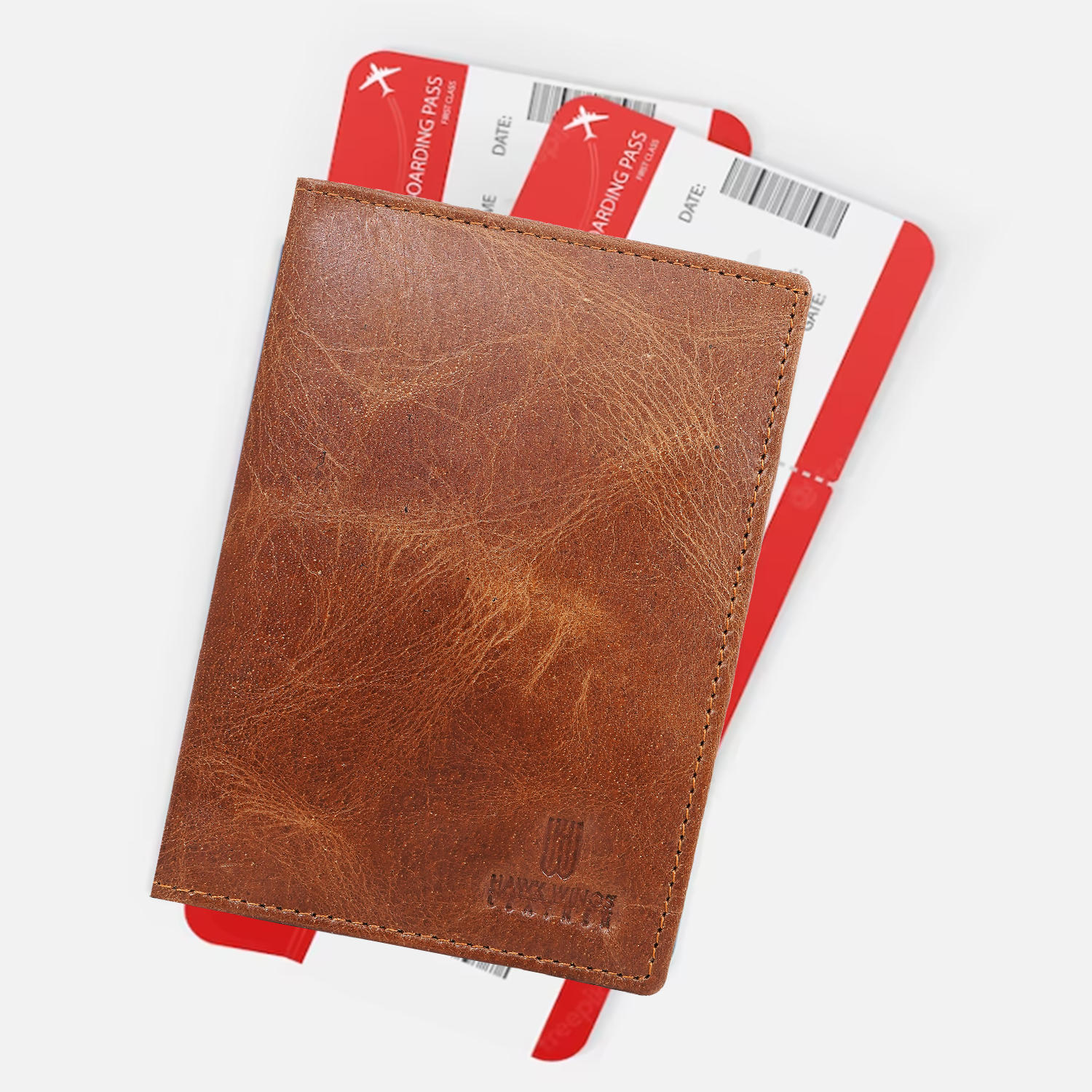  Genuine Leather  Card Holder||Travel Passport Holder (TAN)