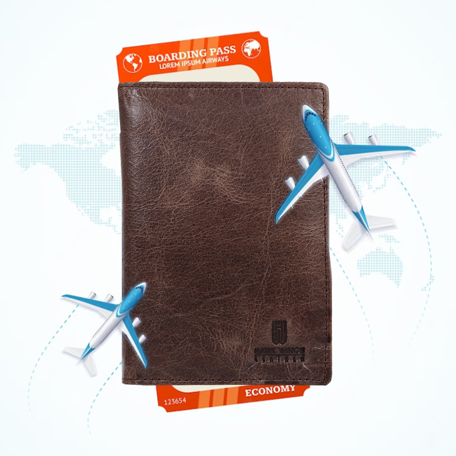 Genuine Leather  Card Holder||Travel Passport Holder||Travel Document Holder||Passport Cover For Men&Women ( BROWN)-asset-606