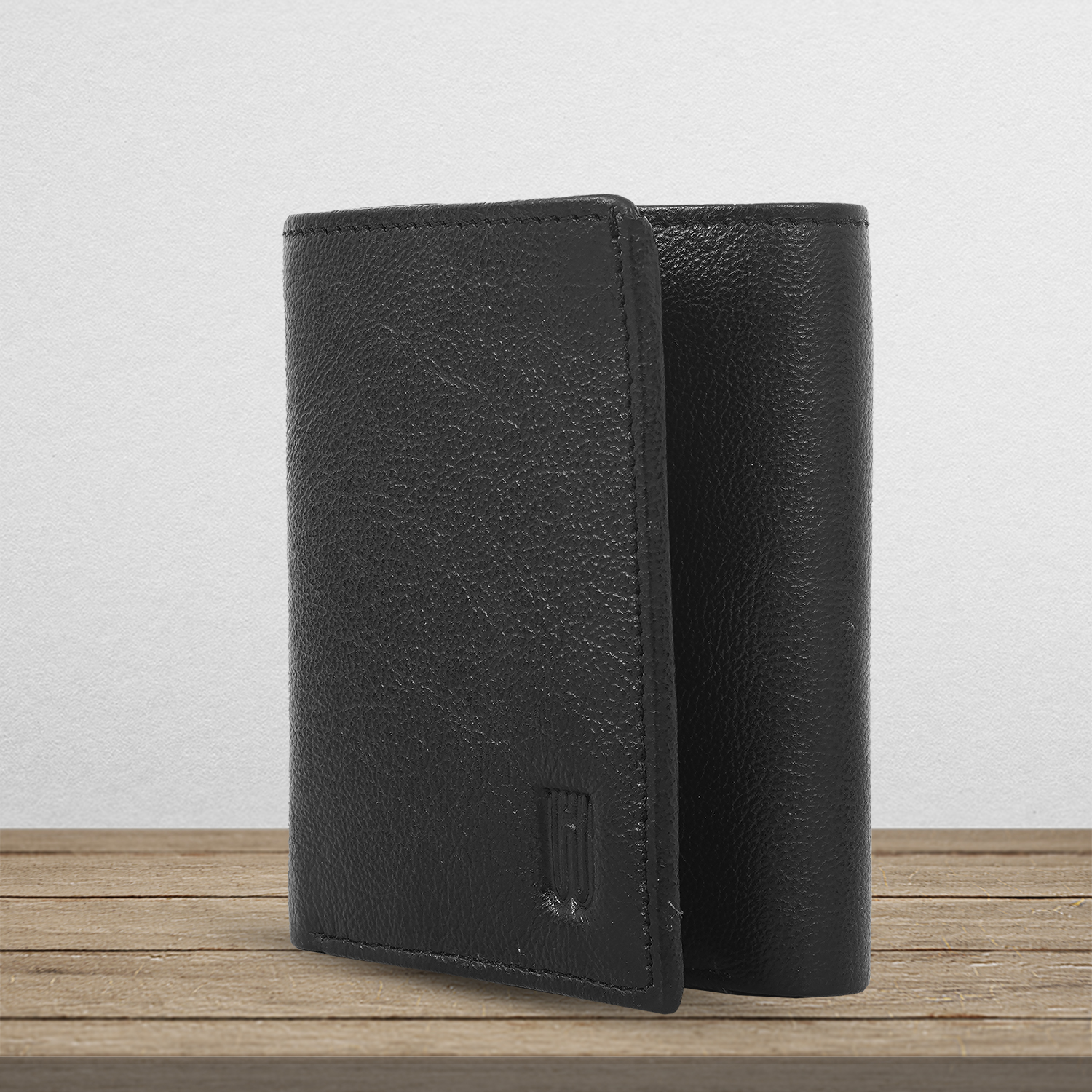 Genuine leather men wallet with 7 card slots (BLACK)-asset-636