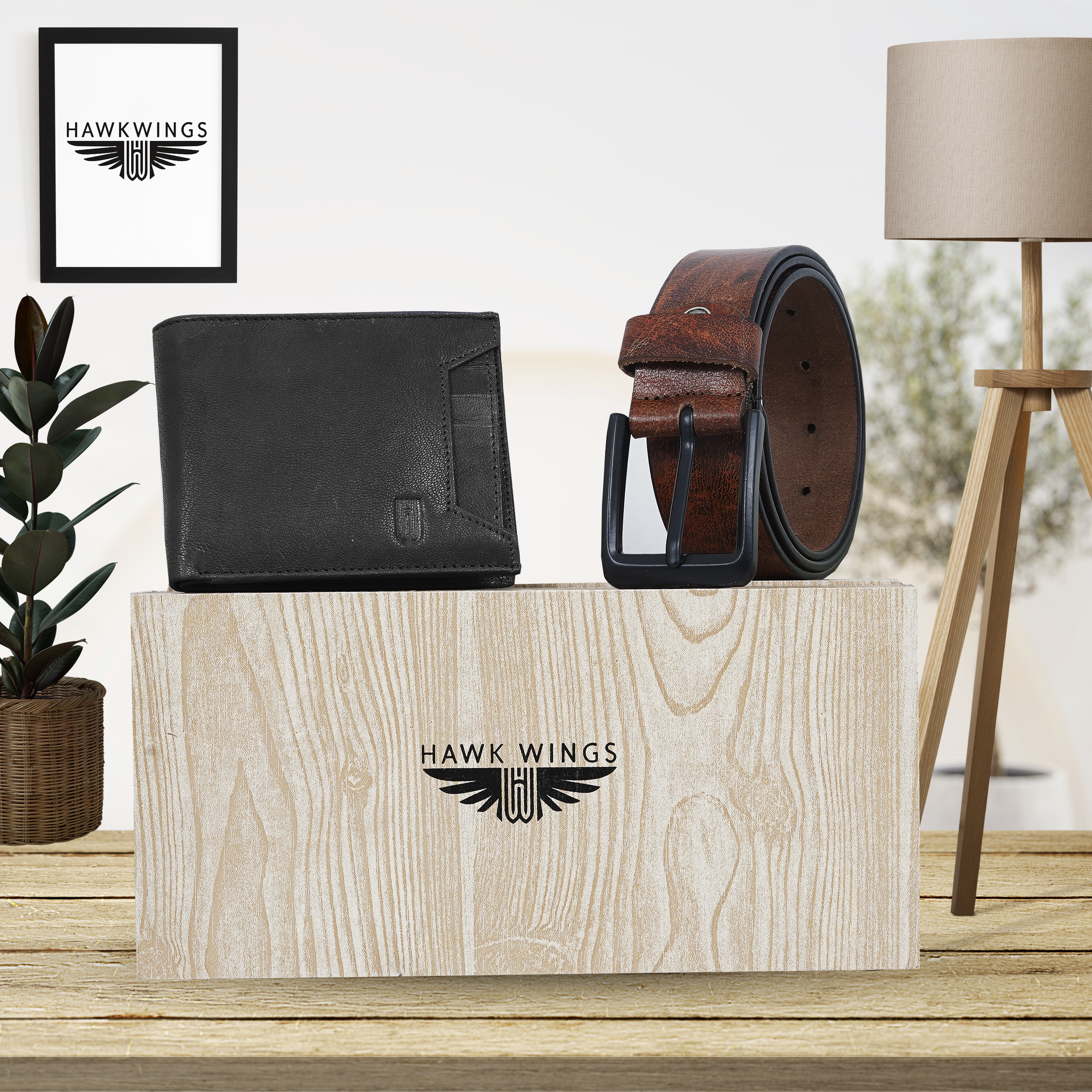Leather Belt Wallet Combo For Men Brown-asset-651