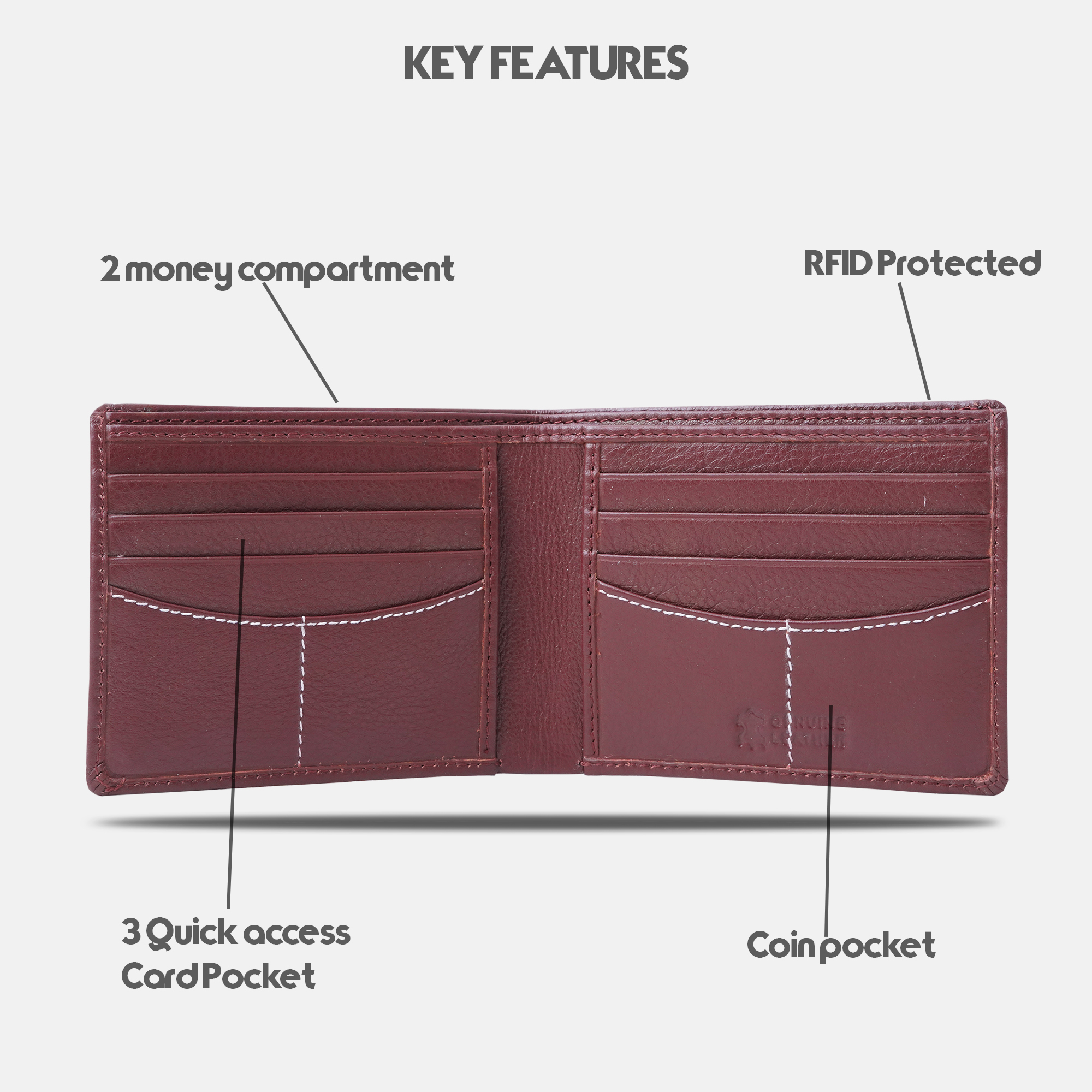 Men Maroon Leather Two Fold Wallet-asset-387