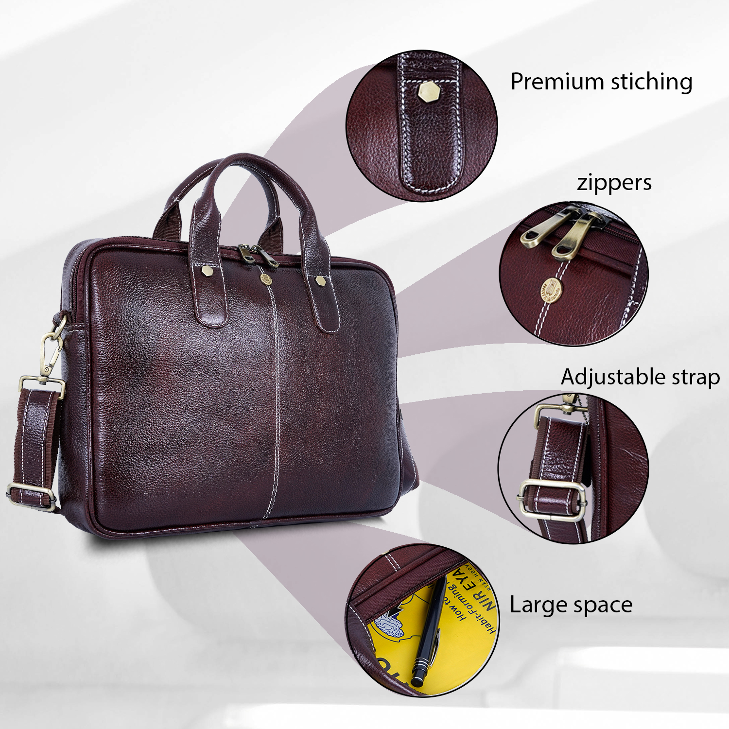 Messenger Bag for Men | MacBook 16 inch Brown-asset-164
