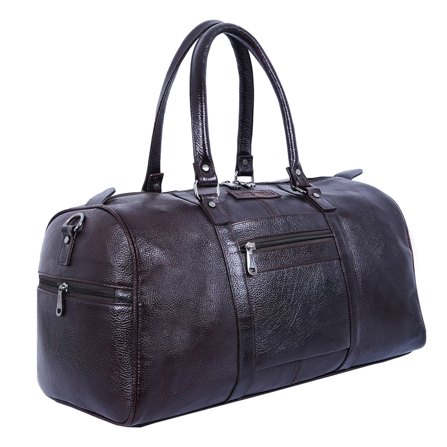 Leather Travel Duffle Bag for Men Women - Leather Duffel Carry on Overnight Weekender Bags (Brown)