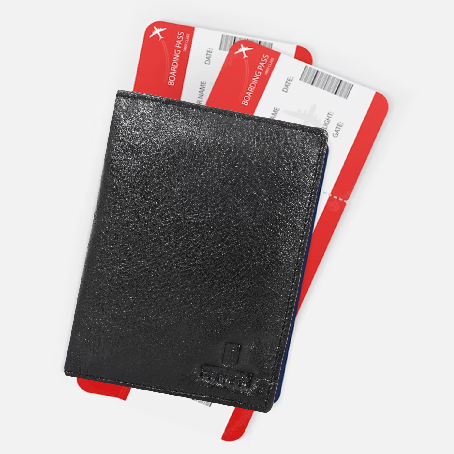  Genuine Leather  Card Holder||Travel Passport Holder (BLACK)-asset-598
